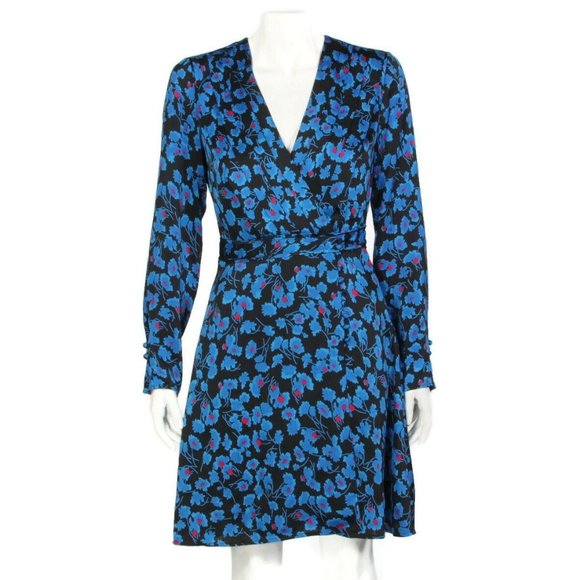 collie floral mini dress Equipment | Dresses | Equipment Collie Faux Wrap Floral Blue Print Crepe De  Chine Dress Sz Xs 397